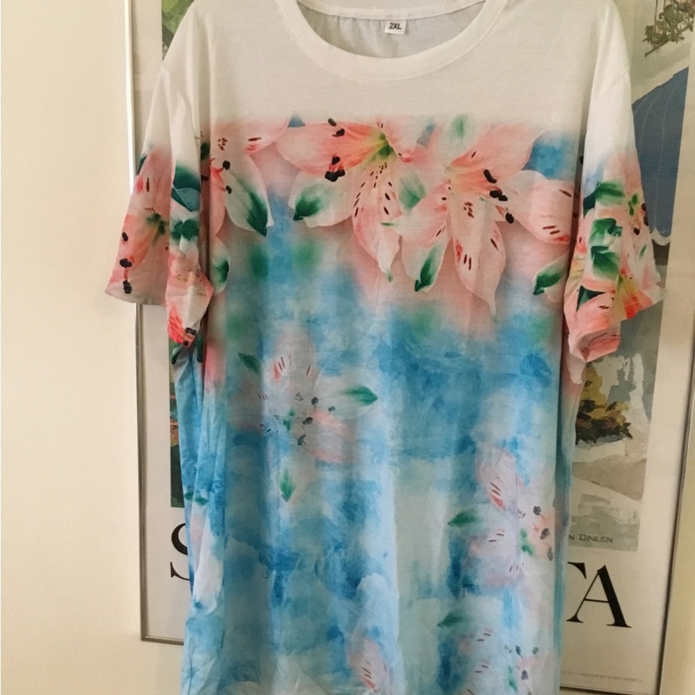 Dressy T-Shirt 2XL pastel colors, soft, stretchy, lightweight, New,NWOT